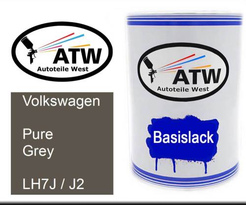 Volkswagen, Pure Grey, LH7J / J2: 500ml Lackdose, von ATW Autoteile West.